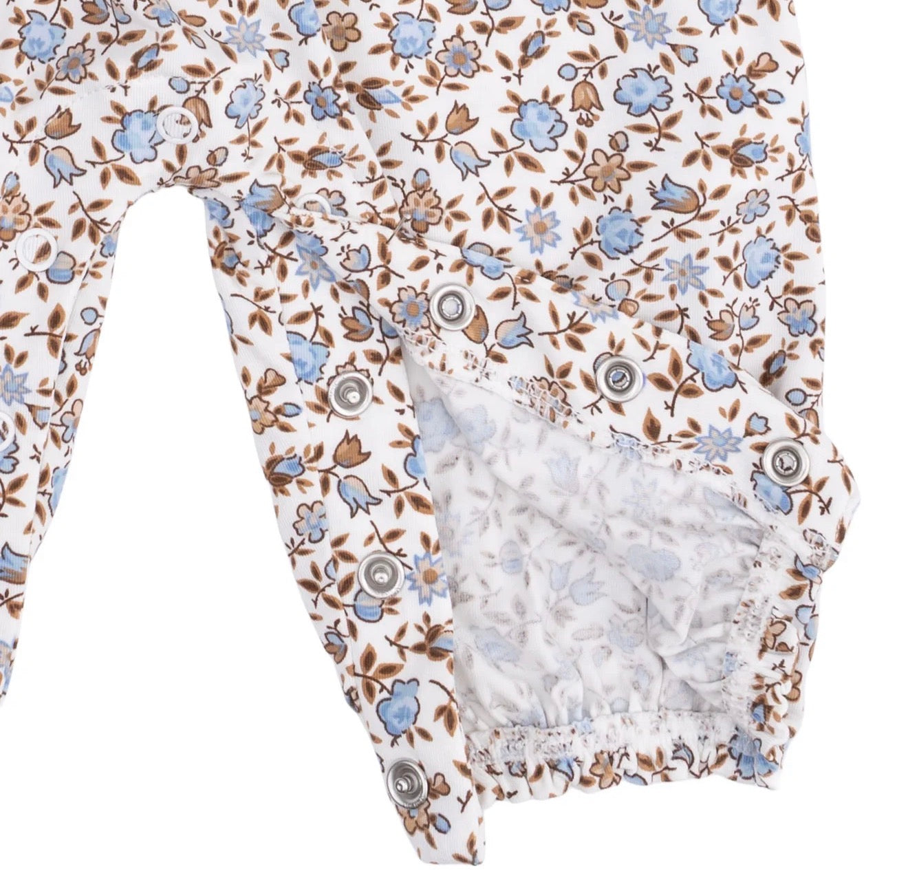 Hazel Floral Ruffled Sleeve Snap Romper
