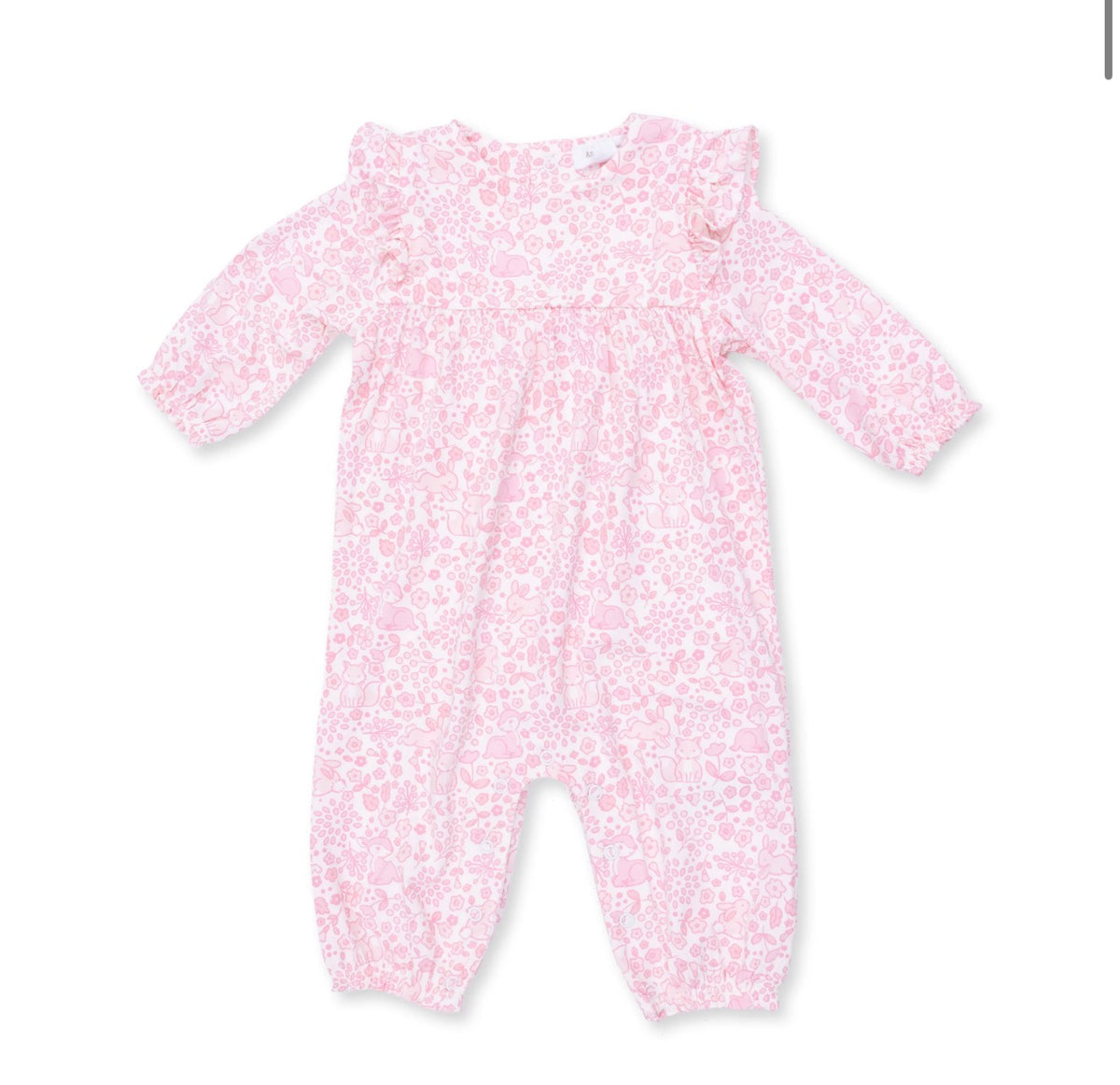 Baby Woodland Ruffled Sleeve Snap Romper