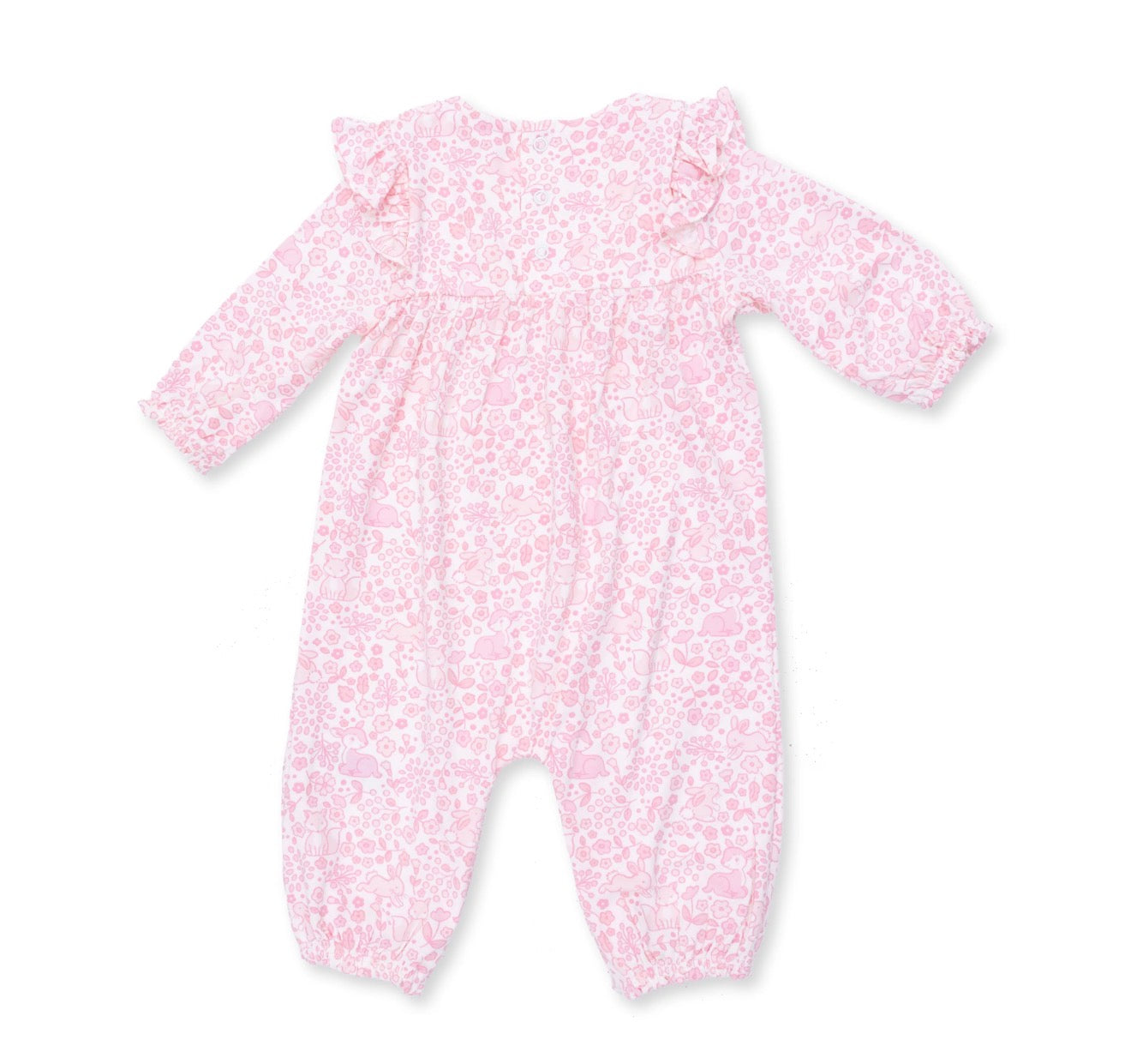 Baby Woodland Ruffled Sleeve Snap Romper