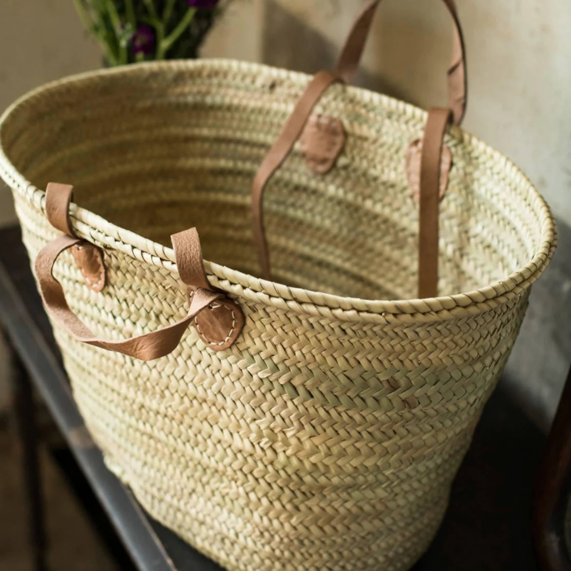 French Market Basket with Double Handles