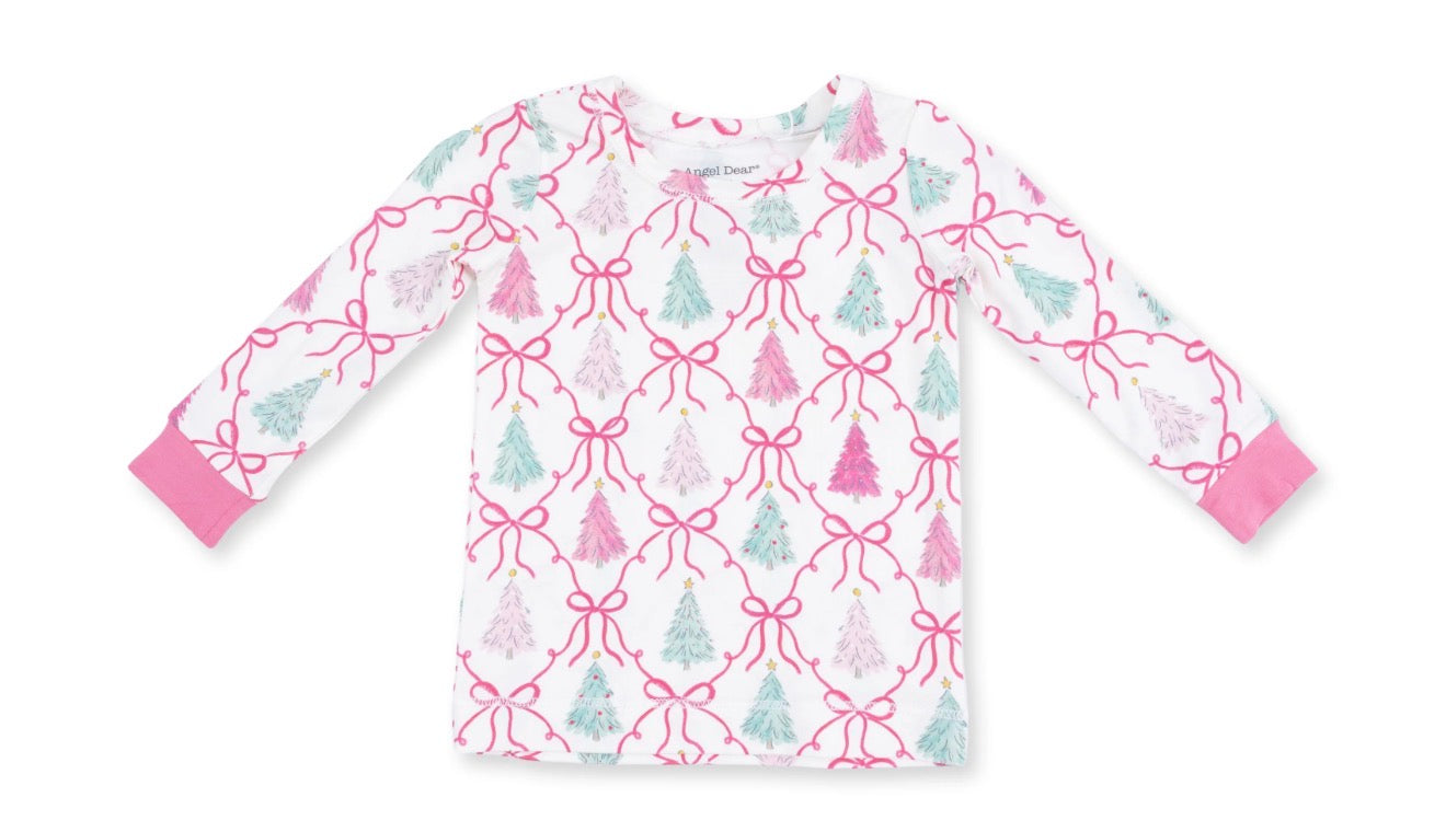 Bow Trellis Tree Long Sleeve Loungewear Set