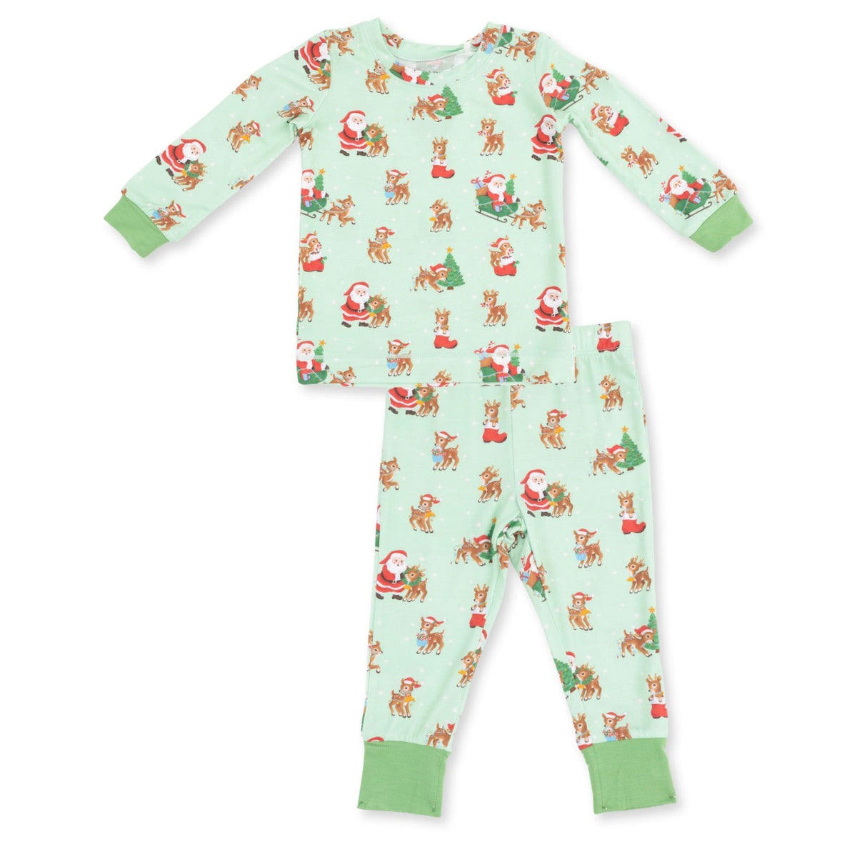 Vintage Reindeer & Santa Uni Long Sleeve Loungewear Set