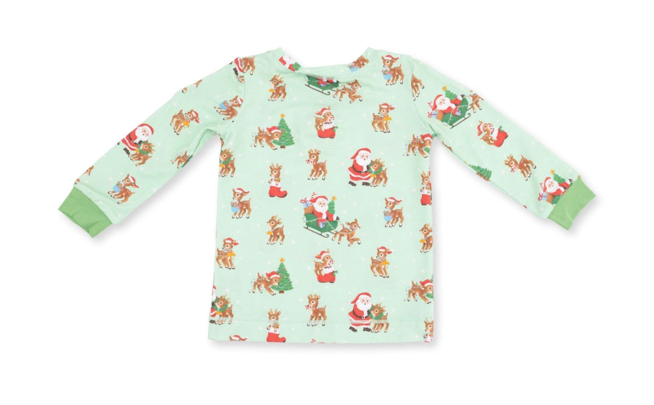 Vintage Reindeer & Santa Uni Long Sleeve Loungewear Set