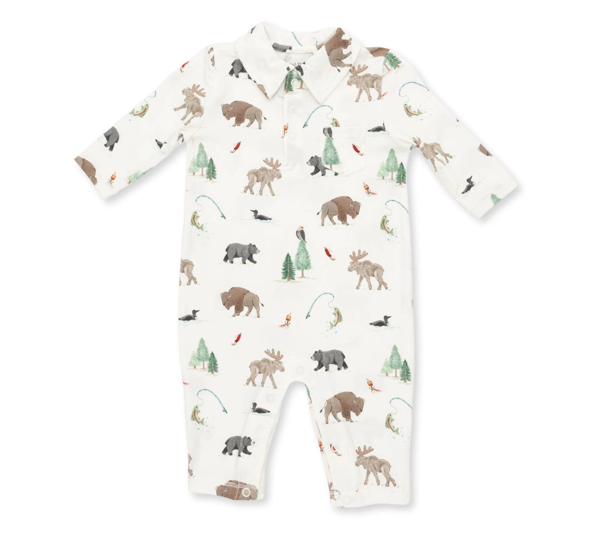 Northern Woodland Animals Polo Romper