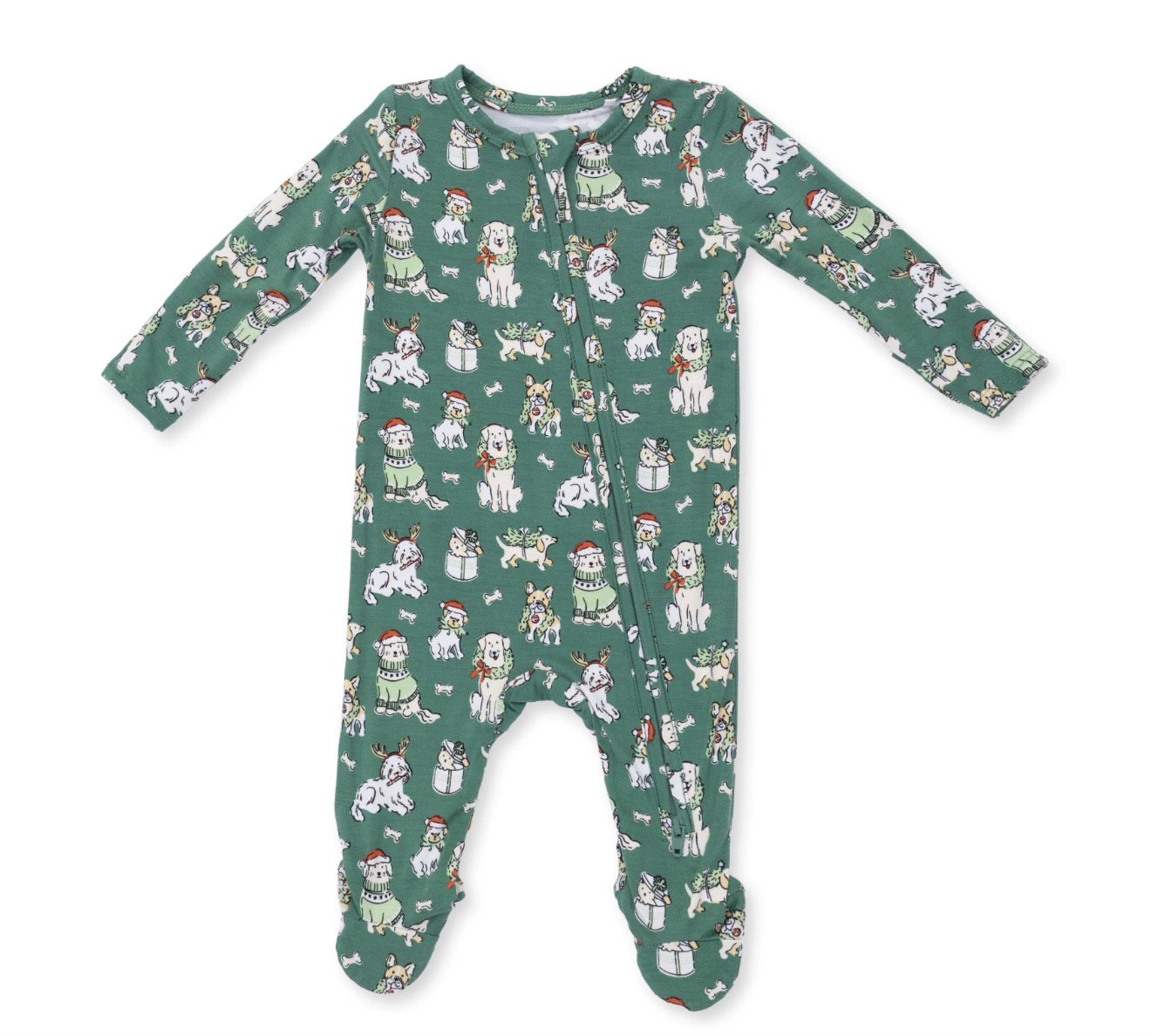 Christmas Dogs Uni 2-Way Zipper Footie