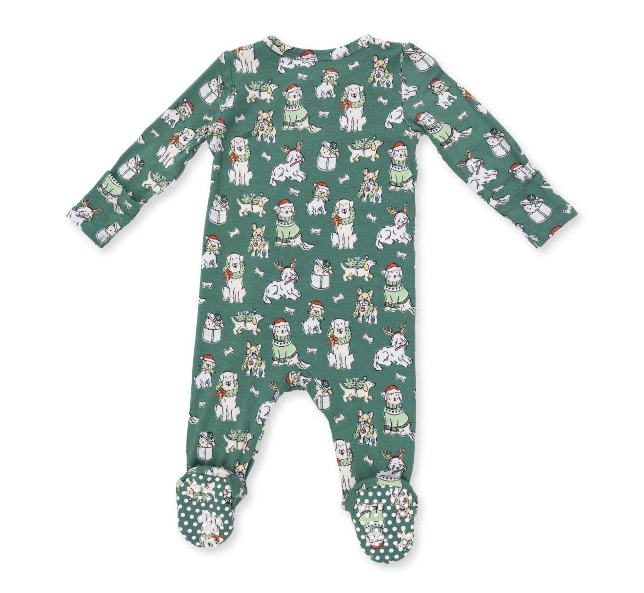 Christmas Dogs Uni 2-Way Zipper Footie