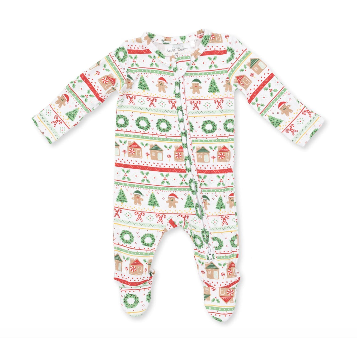 Gingerbread Fair Isle Uni 2-Way Zipper Footie
