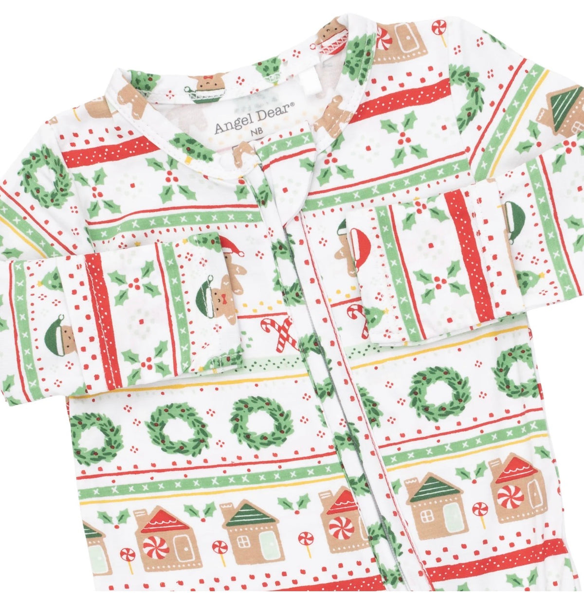 Gingerbread Fair Isle Uni 2-Way Zipper Footie