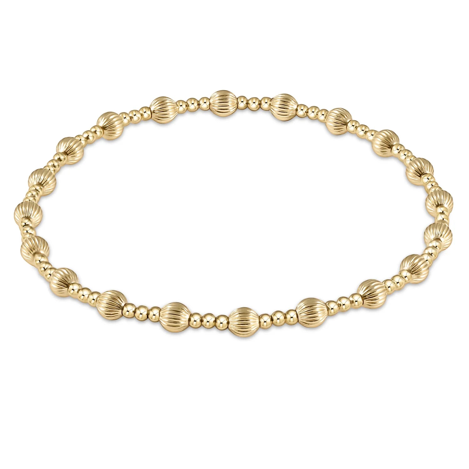 Extends Classic Dignity Sincerity Pattern 4mm Gold Bead Bracelet