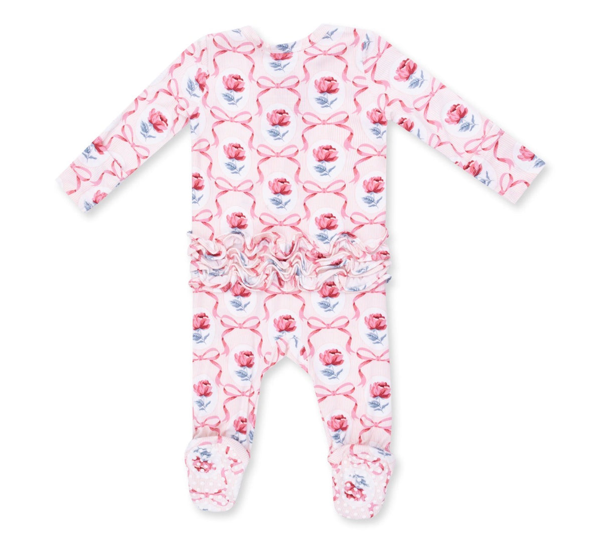 Leslie Rose 2-Way Ruffle Zipper Footie