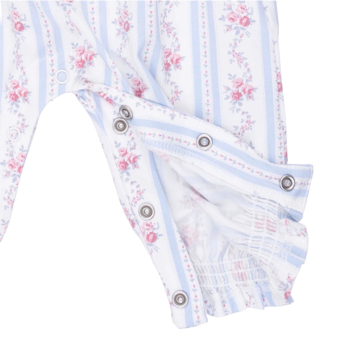 Anna Floral Stripe Smocked Long Sleeve Romper