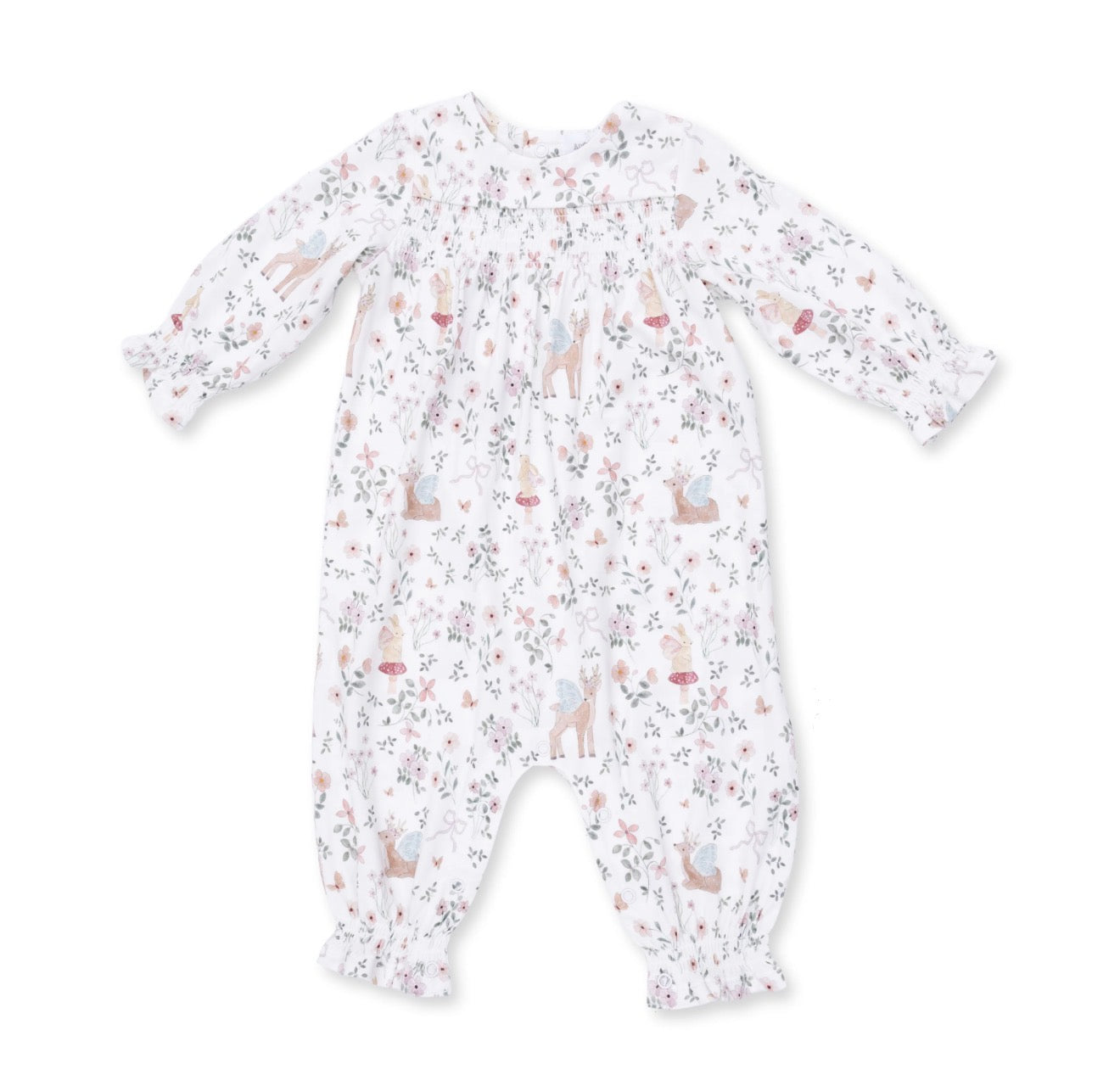 Enchanted Woodland Smocked Long Sleeve Romper