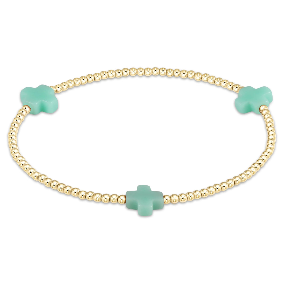 eNewton | Signature Cross Gold Pattern 2mm Bracelet -Multiple Colors