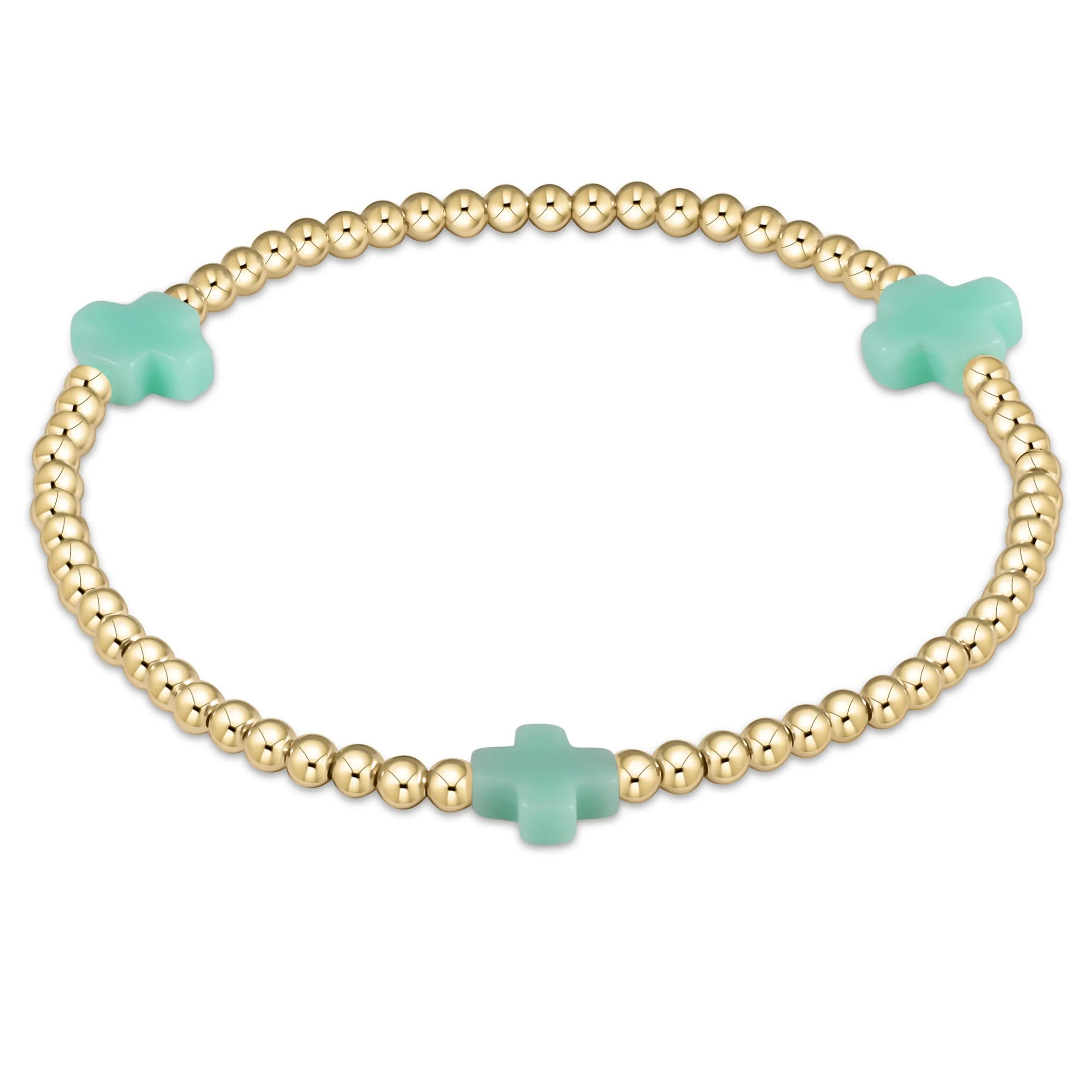 eNewton | Signature Cross Gold Pattern 3mm Bracelet - Multiple Colors