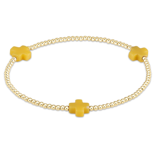 eNewton | Signature Cross Gold Pattern 3mm Bracelet - Multiple Colors