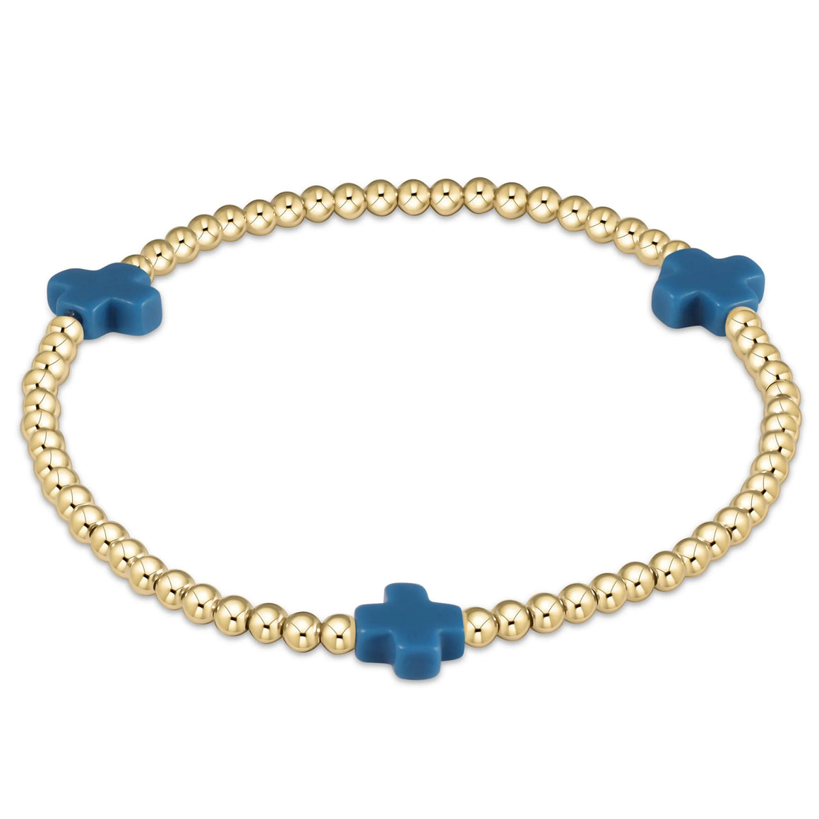 eNewton | Signature Cross Gold Pattern 3mm Bracelet - Multiple Colors