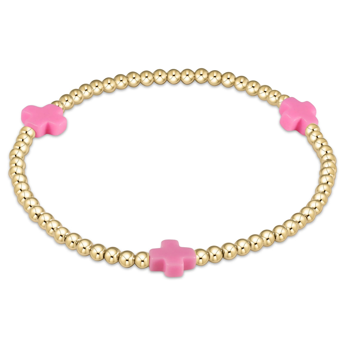 eNewton | Signature Cross Gold Pattern 3mm Bracelet - Multiple Colors