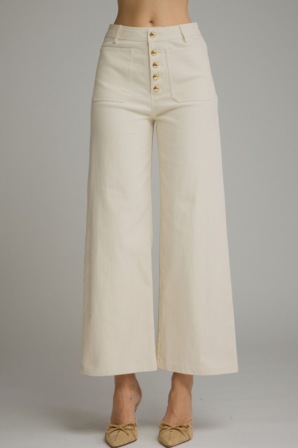 Zolie Ecru Wide Leg Pants