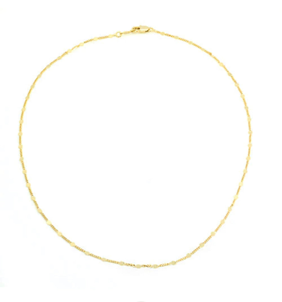 Maya J | Birthstone Charm Necklaces - Flat Palline Chain Gold
