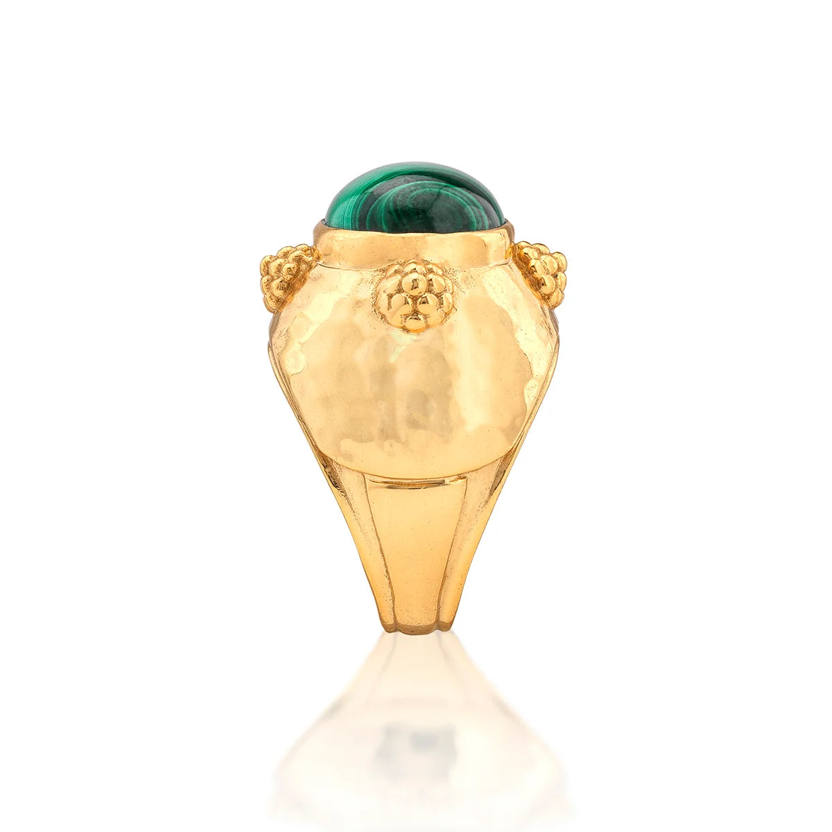 Cleopatra Oval Ring Gold -  Malachite