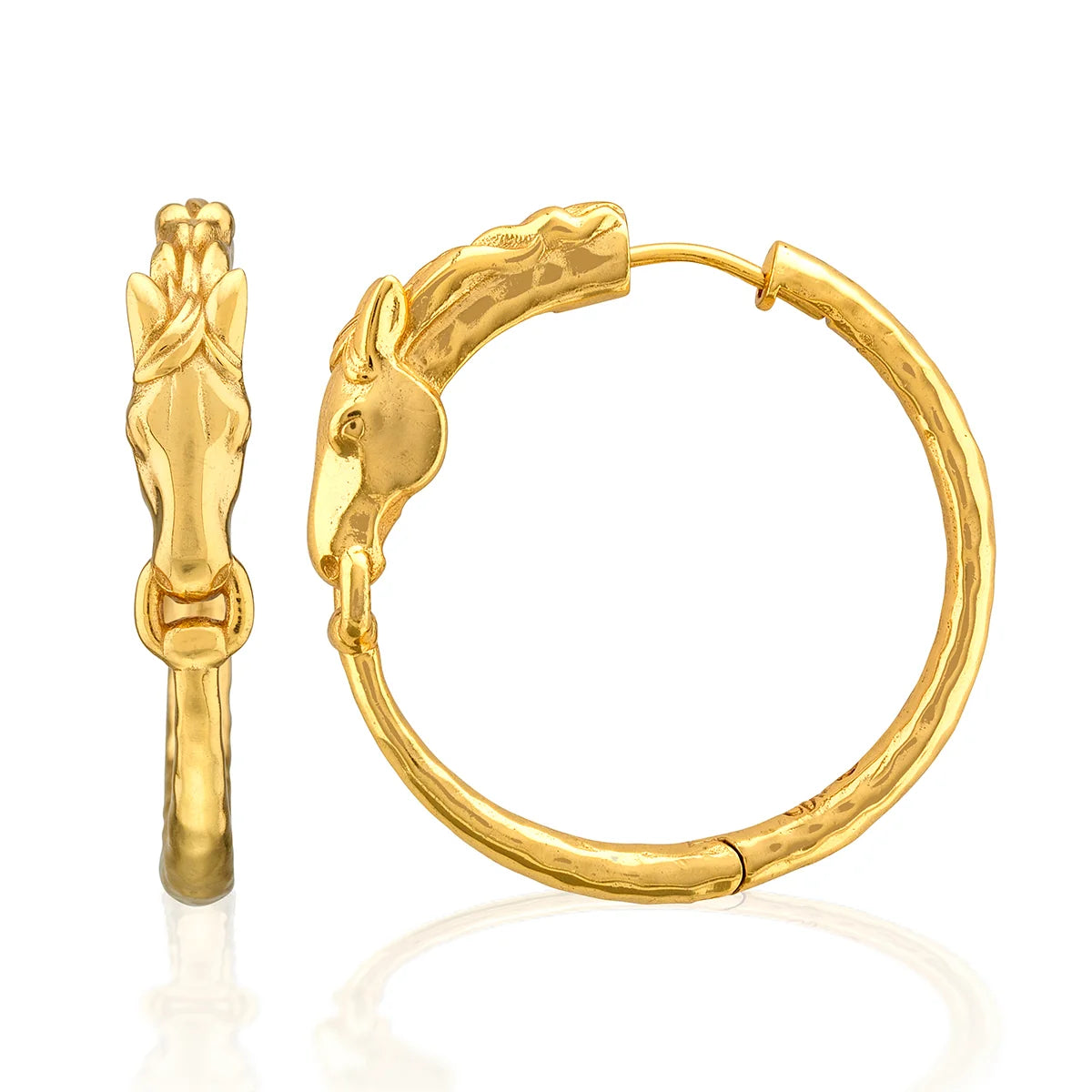 Equestrian Horsehead Hoop Earrings