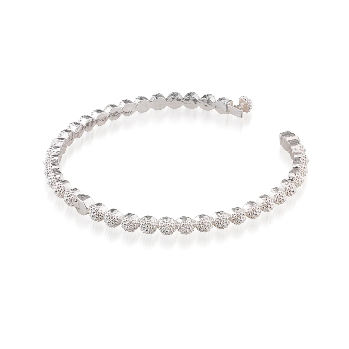 Berry Eternity Petite Hinged Bangle - Silver S/M