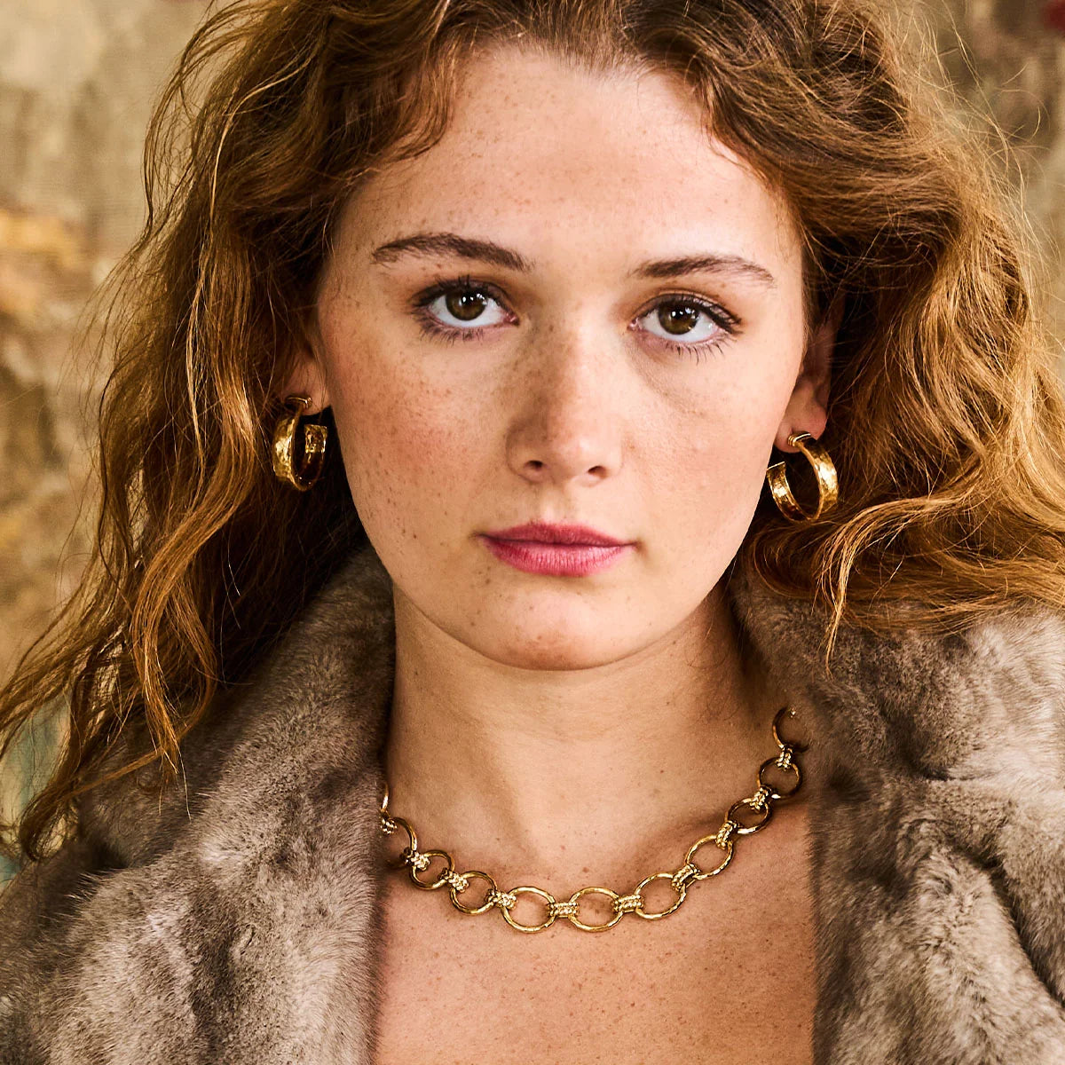 Cleopatra Grande Link Necklace in Gold