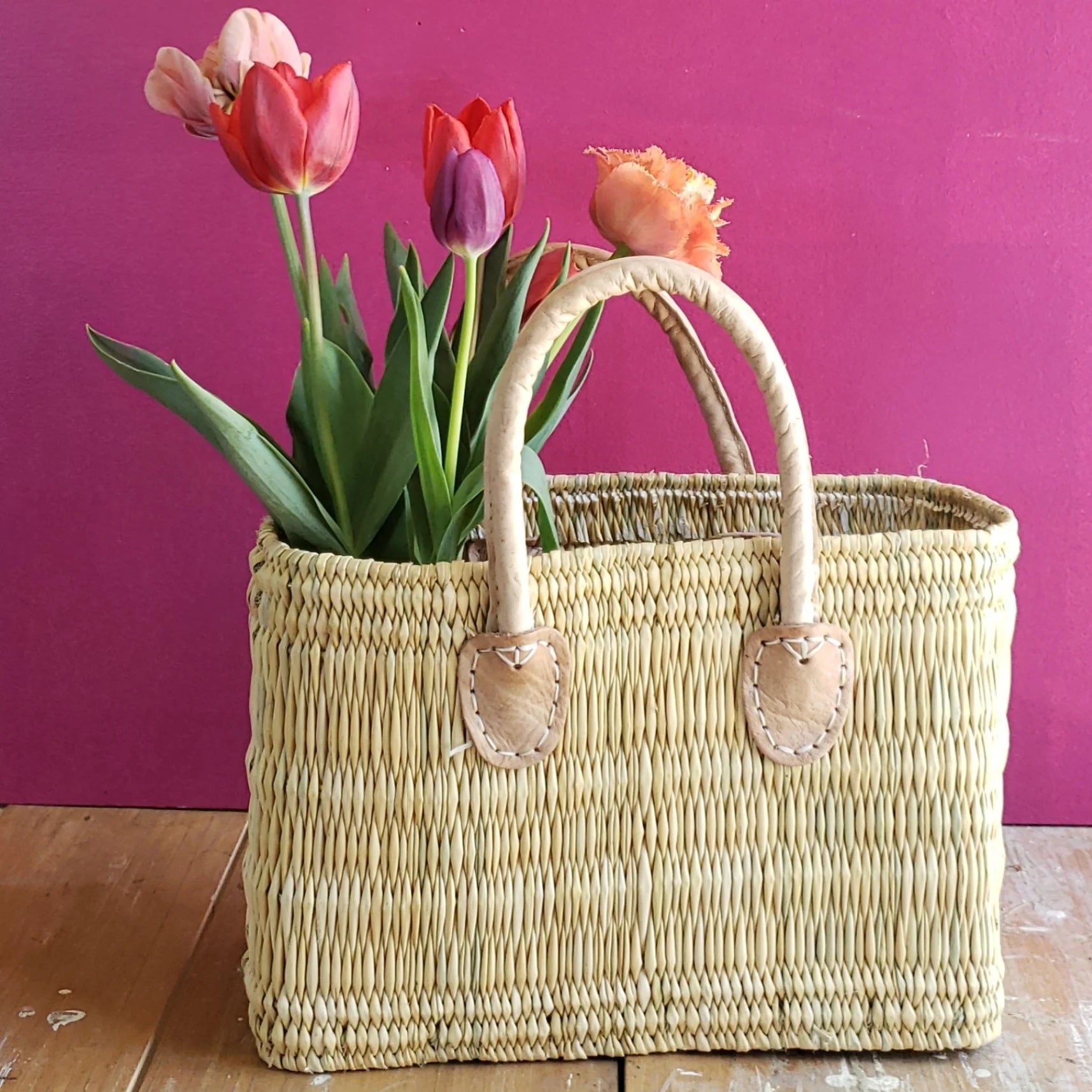Moroccan Tote with Leather Handle