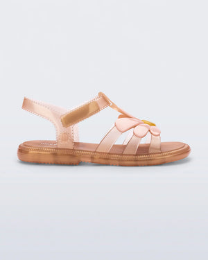 Mini Melissa Hip Bloom Baby Sandal Pearlish Brown Pink