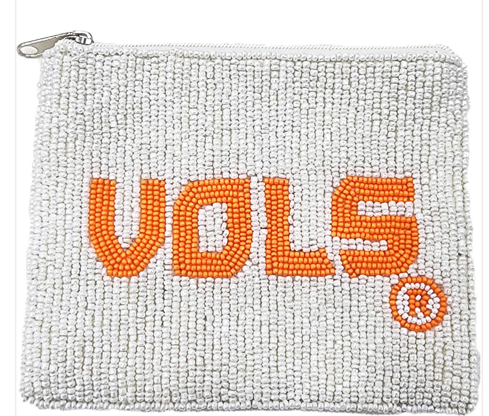 UT VOLS BEADED COIN POUCH