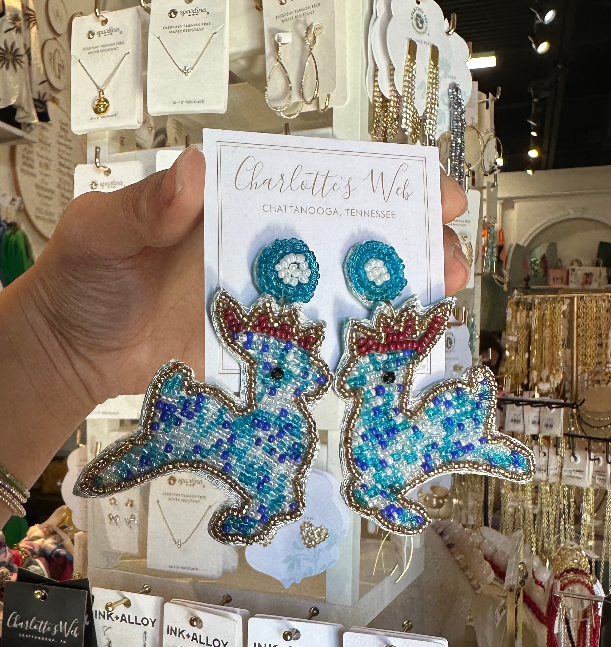 Beaded Christmas Earrings