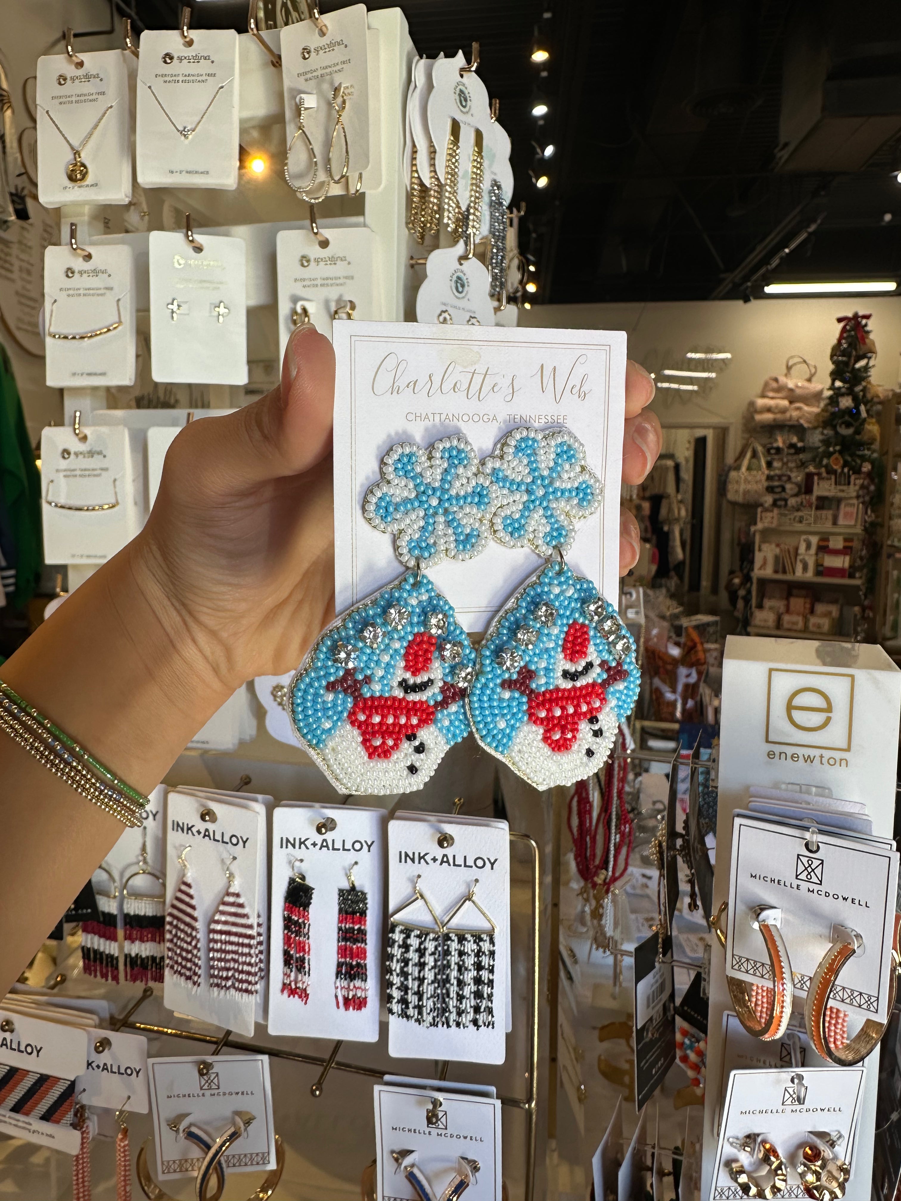 Beaded Christmas Earrings
