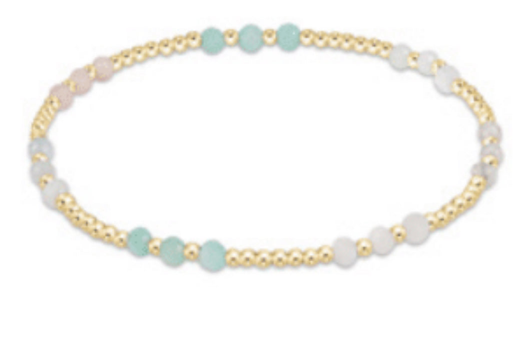 eNewton | Gemstone Gold Joy Pattern 3 mm Bead Bracelet