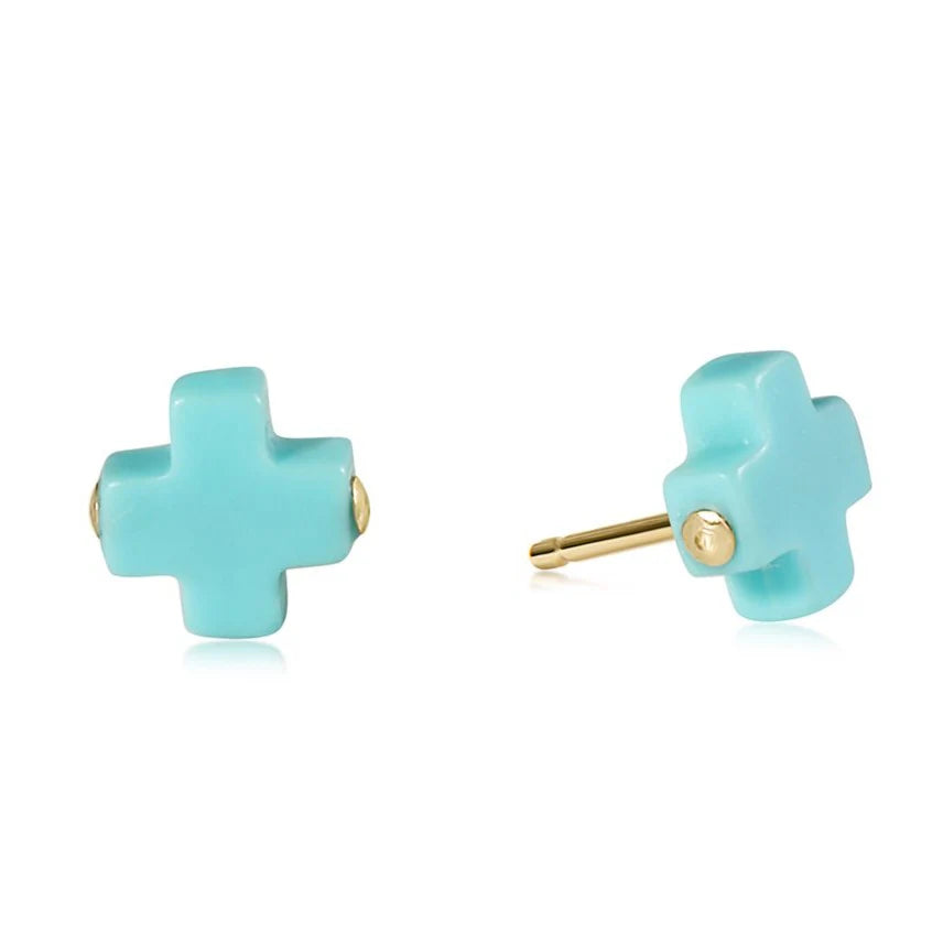 eNewton | Signature Cross Small Stud Earrings