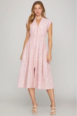 Ava Light Pink Midi Dress