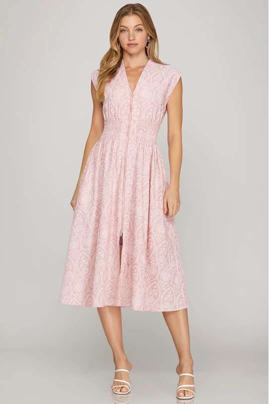 Ava Light Pink Midi Dress
