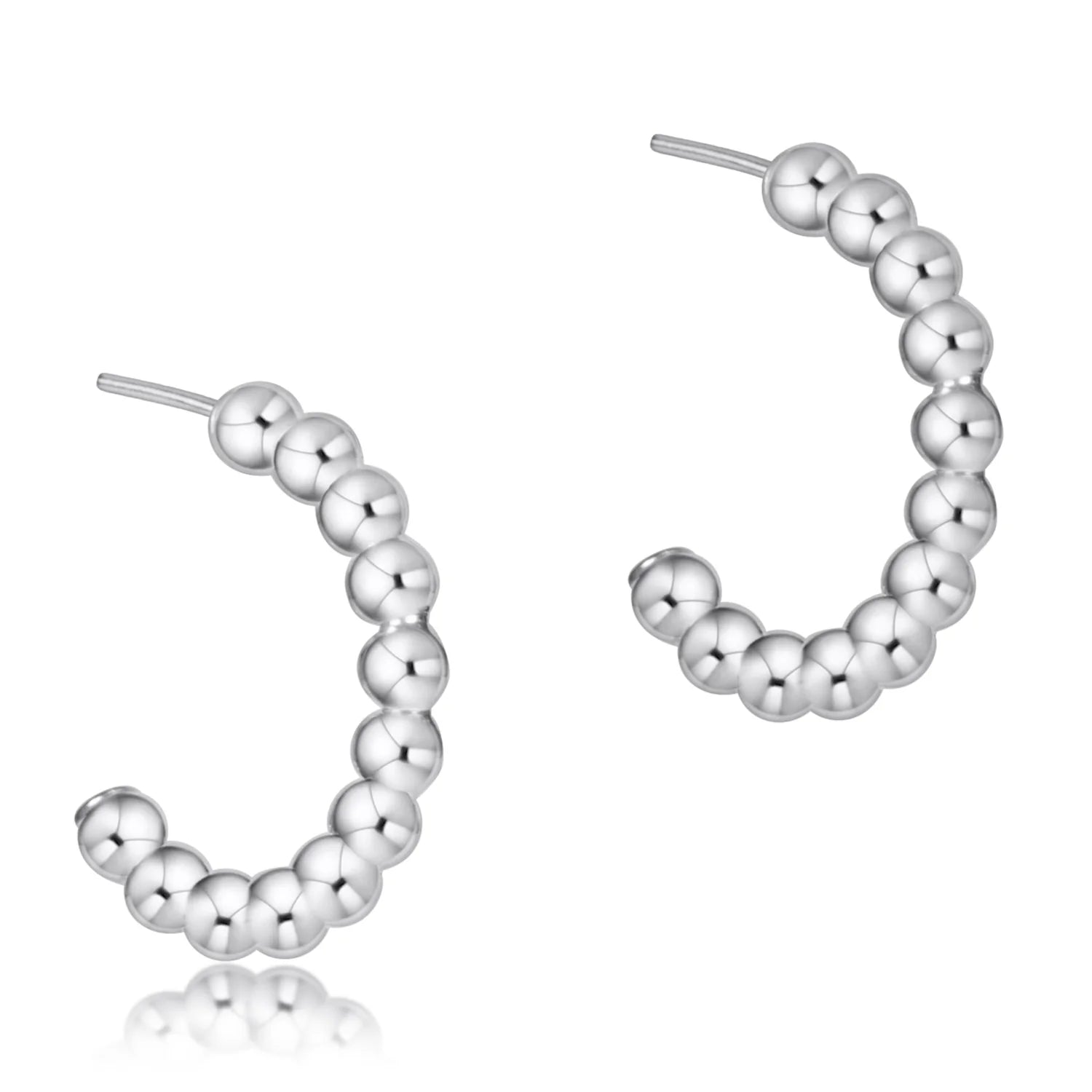 Beaded Classic 1" Hoop - 3mm Sterling