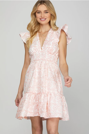 Milly Pink Butterfly Sleeve Dress