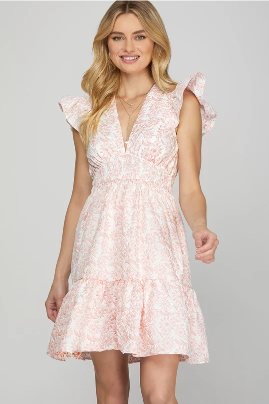 Milly Pink Butterfly Sleeve Dress