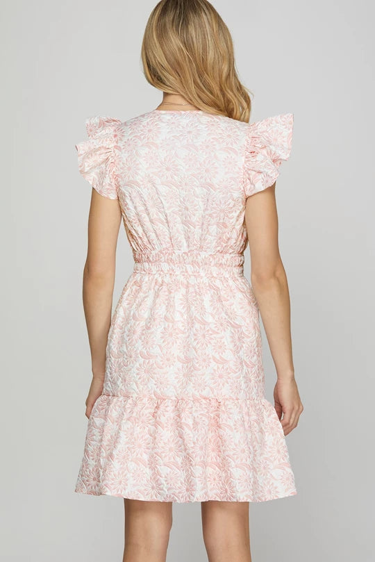 Milly Pink Butterfly Sleeve Dress