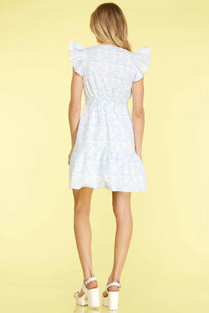 Milly Powder Blue Butterfly Sleeve Dress