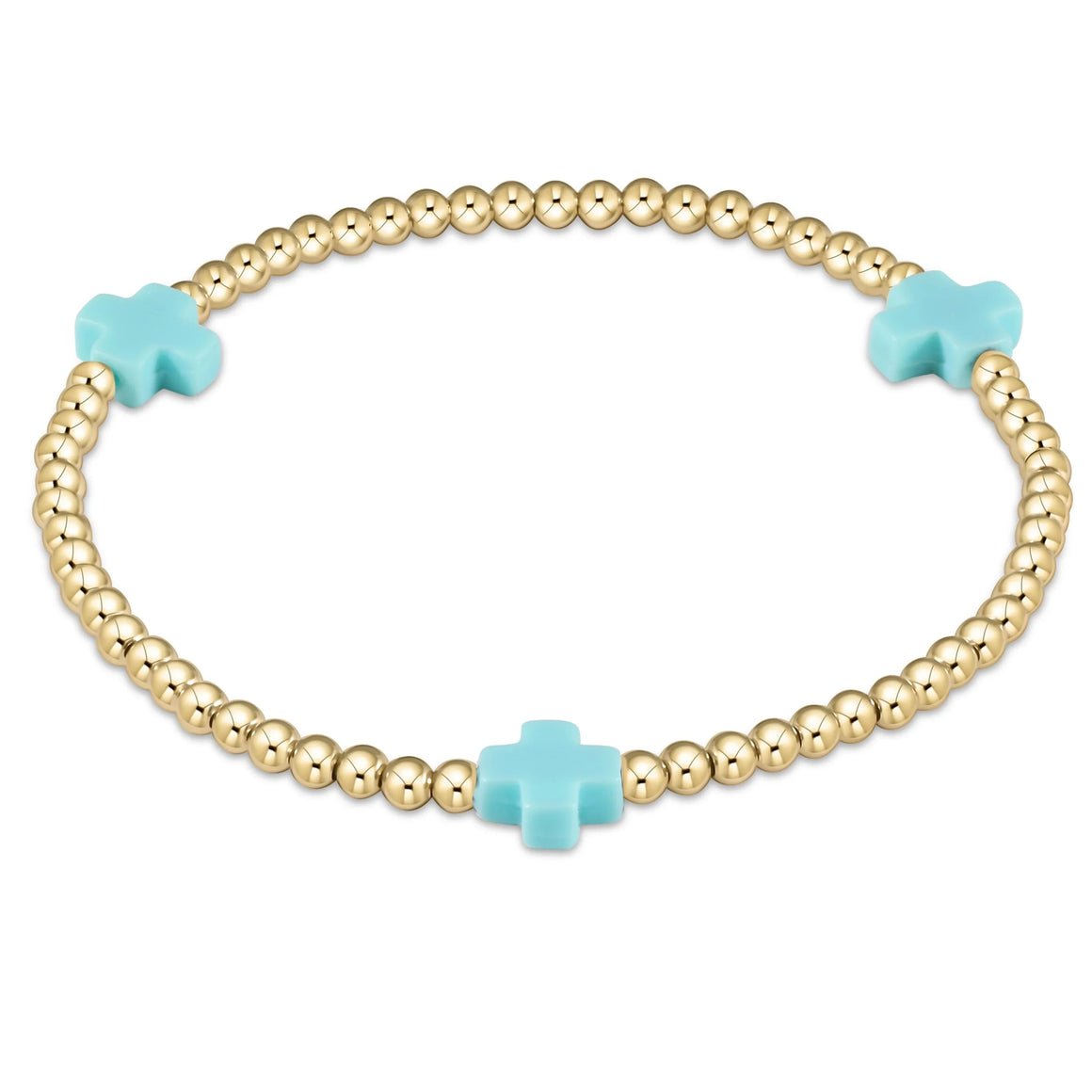 eNewton | Signature Cross Gold Pattern 3mm Bracelet - Multiple Colors