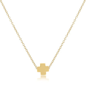 16" Gold Necklace - Signature Cross Gold