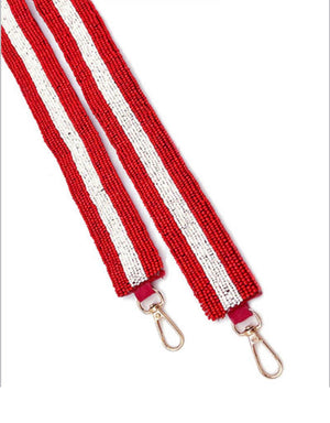 Beaded Red/White Purse Strap