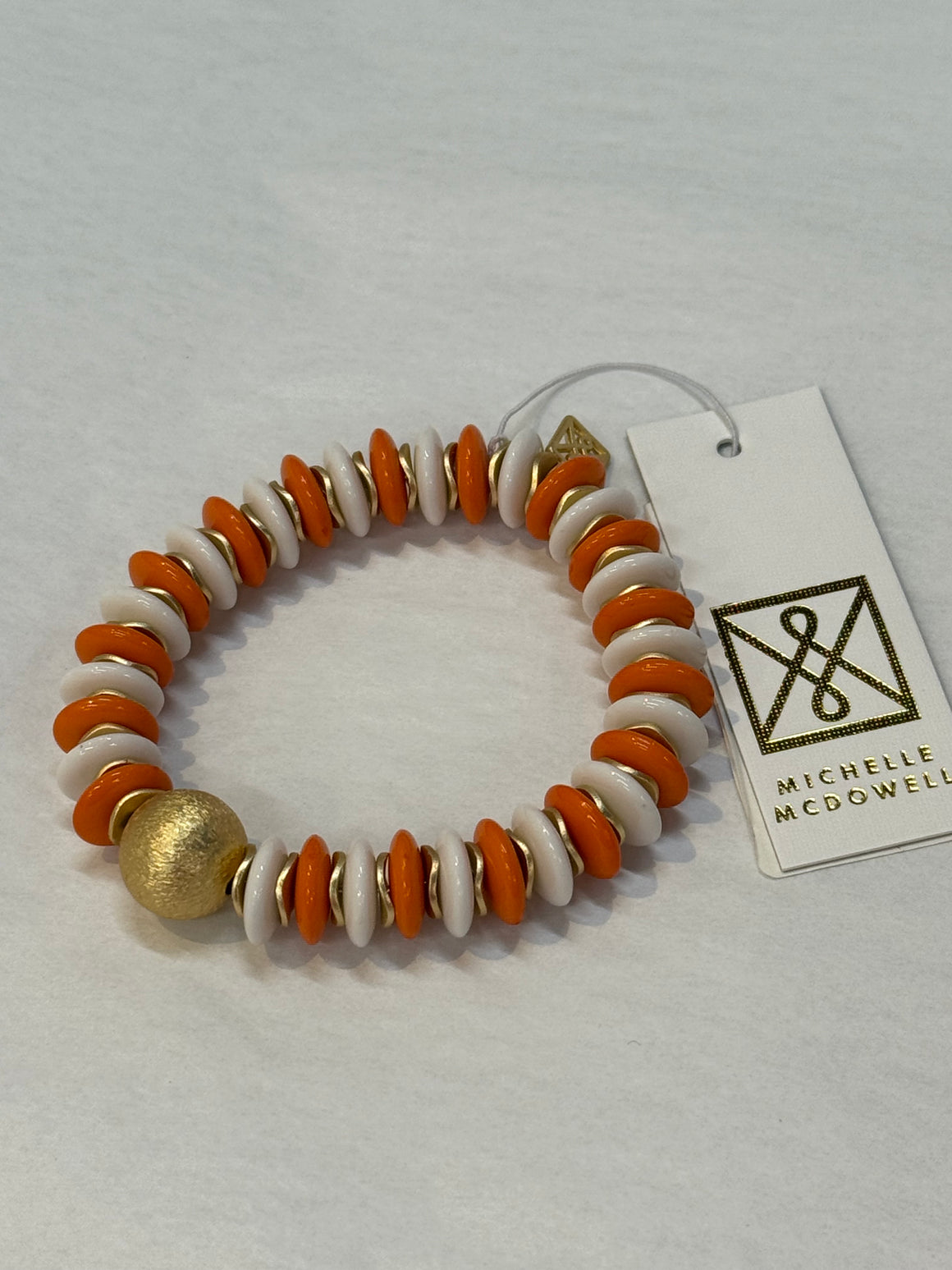 Mary Square | Chloe Bracelet Orange & White