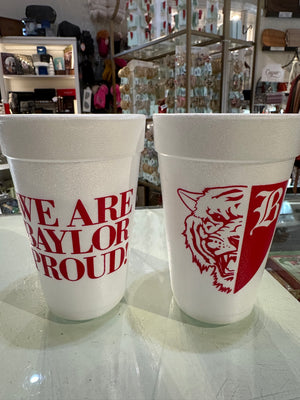 Baylor Styrofoam Novelty Cups