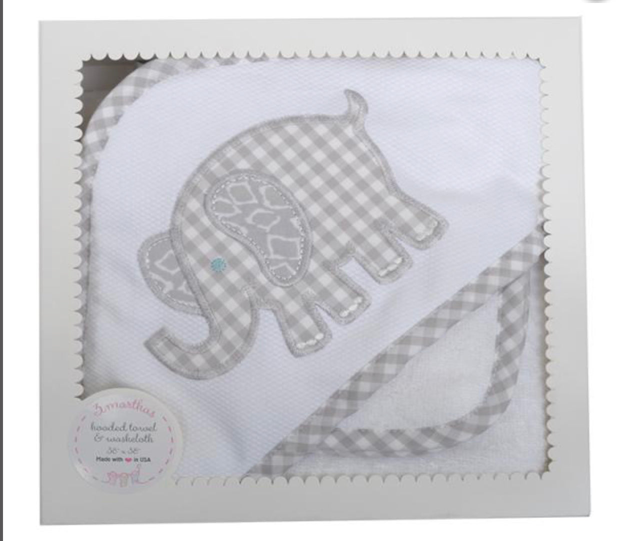 3 Marthas | Elephant Boxed Hooded Towel Set