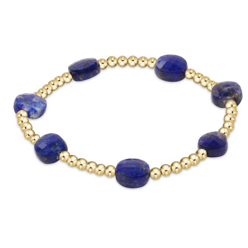 eNewton | Admire Gold 3mm Bead Bracelet - Lapis