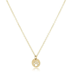 eNewton | 16" Paw Print Small Disc Gold Necklace