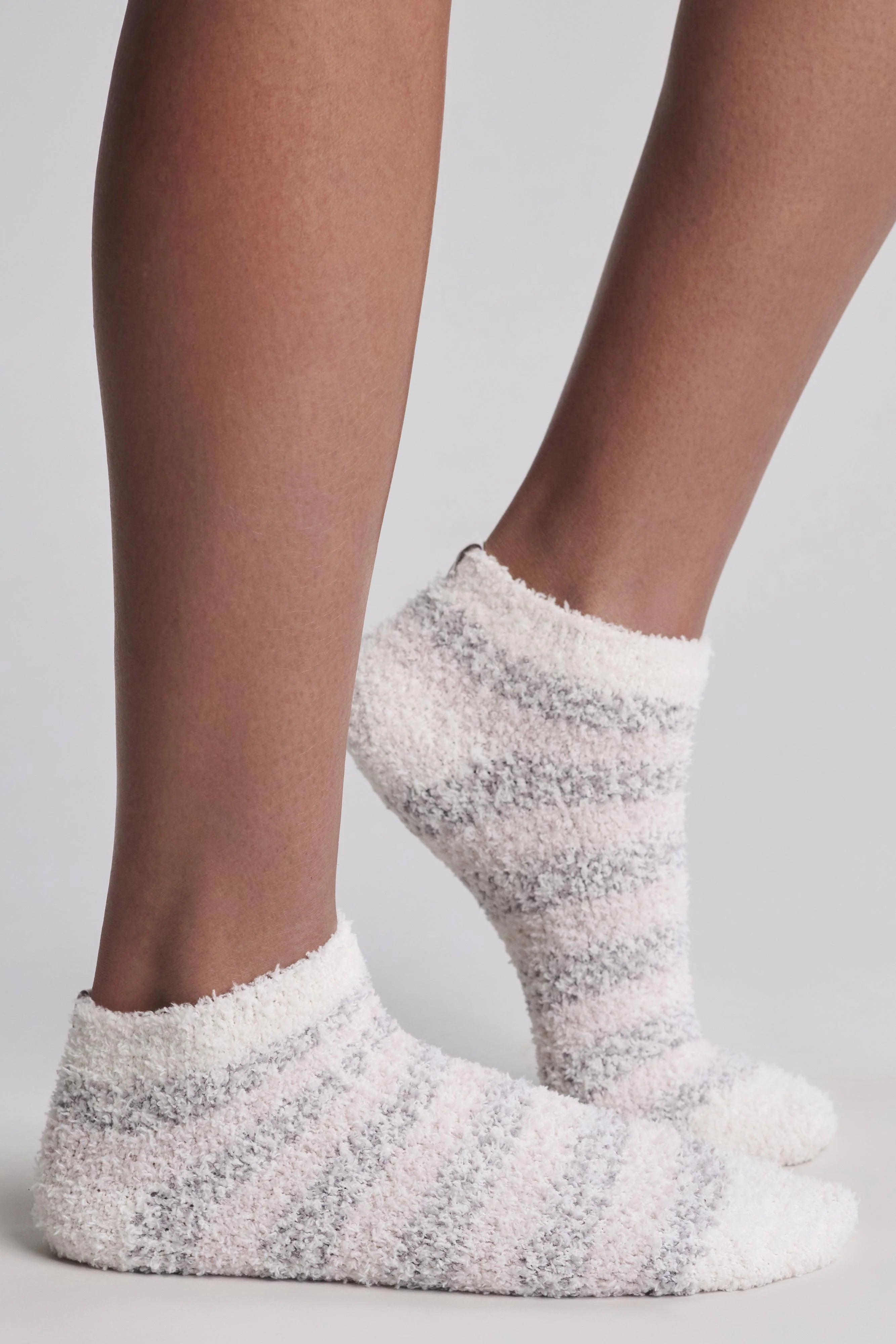 Barefoot Dreams | CozyChic® Heathered Stripe Ankle Socks Set
